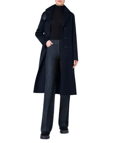 Akris Leather Collar Cashmere Coat | Thumbnail 1 Akris Leather Collar Cashmere Coat | Thumbnail 1
