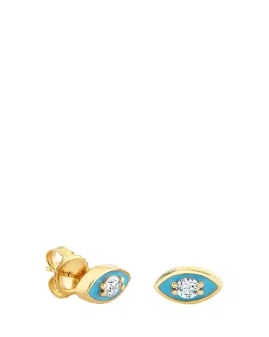 Sydney Evan 14K Yellow Gold Large Enamel Marquise Evil Eye Stud Single Earring | Thumbnail 1