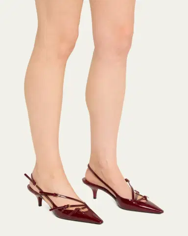 Miu Miu Patent Buckle-Trio Slingback Pumps | Thumbnail 2
