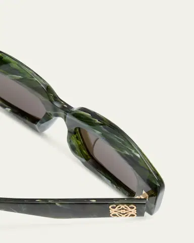 Loewe Emerald Green Acetate Rectangle Sunglasses With Golden Accents | Thumbnail 9 Loewe Emerald Green Acetate Rectangle Sunglasses With Golden Accents | Thumbnail 9