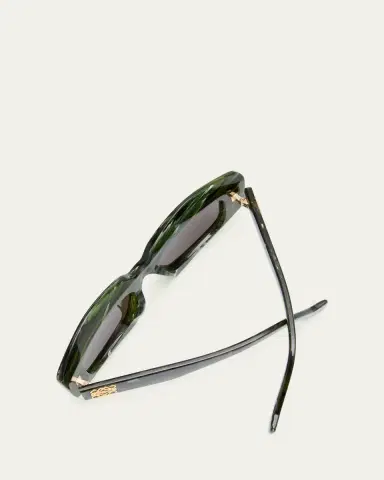 Loewe Emerald Green Acetate Rectangle Sunglasses With Golden Accents | Thumbnail 10 Loewe Emerald Green Acetate Rectangle Sunglasses With Golden Accents | Thumbnail 10