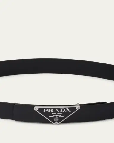 Prada Men's Triangle Logo Metal Belt Buckle | Thumbnail 2