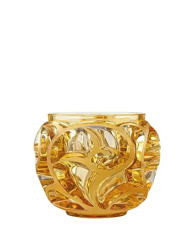 Lalique Tourbillions Amber Crystal Vase