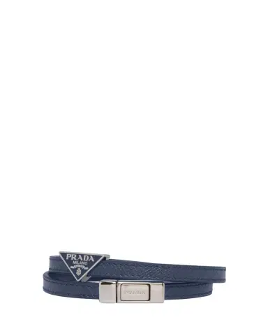 Prada Men's Saffiano Leather Logo Bracelet | Thumbnail 1