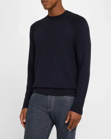 Loro Piana Men's Girocollo Balfour Crewneck Sweater | Thumbnail 3 Loro Piana Men's Girocollo Balfour Crewneck Sweater | Thumbnail 3