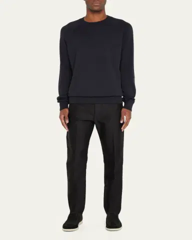 Loro Piana Men's Girocollo Balfour Crewneck Sweater | Thumbnail 6 Loro Piana Men's Girocollo Balfour Crewneck Sweater | Thumbnail 6