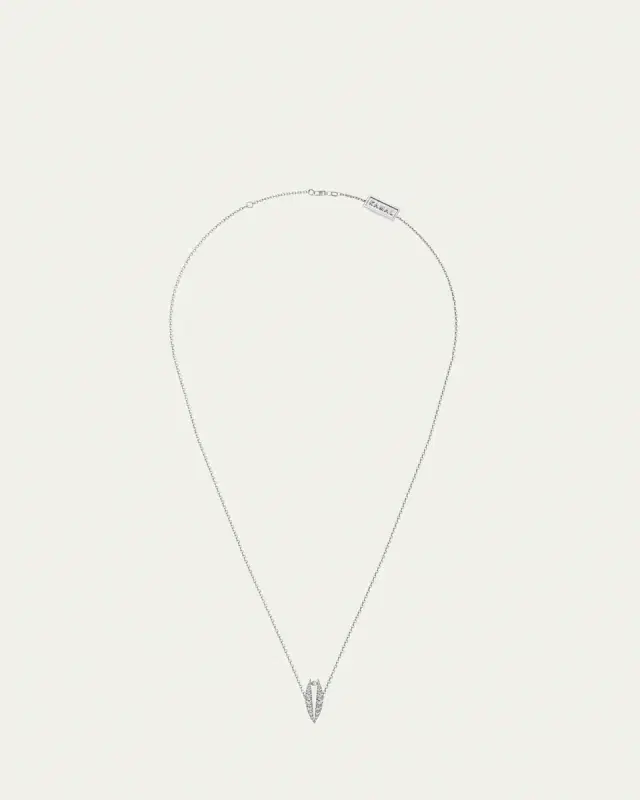 KAMAL Diamond Pave Lotus Pearl Pendant Necklace