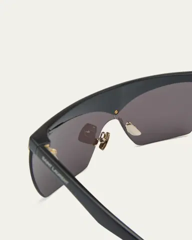 Saint Laurent Logo Acetate Shield Sunglasses | Thumbnail 2