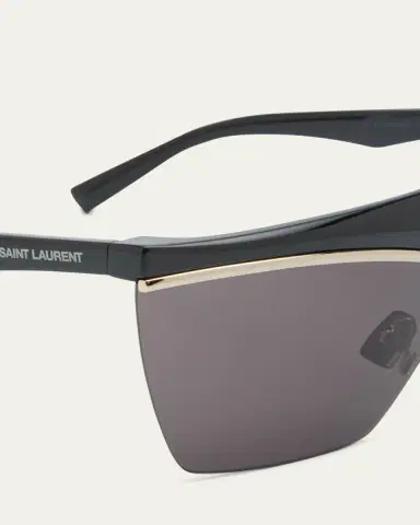 Saint Laurent Logo Acetate Shield Sunglasses | Thumbnail 3