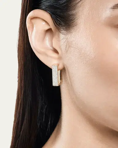 Lana 14K Gold Flawless Vanity Diamond Geometric Hoop Earrings | Thumbnail 2
