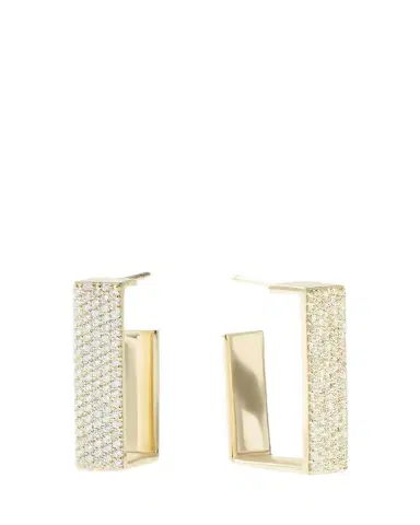 Lana 14K Gold Flawless Vanity Diamond Geometric Hoop Earrings | Thumbnail 1