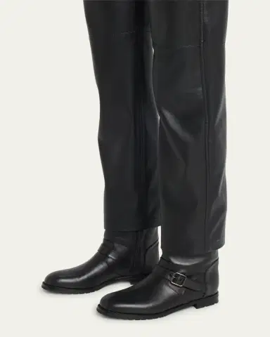 Manolo Blahnik Sulaltra Leather Buckle Biker Booties | Thumbnail 2 Manolo Blahnik Sulaltra Leather Buckle Biker Booties | Thumbnail 2