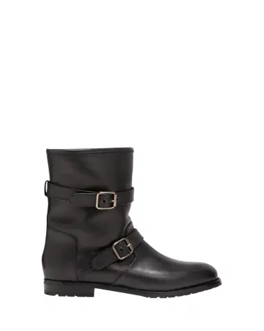 Manolo Blahnik Sulaltra Leather Buckle Biker Booties | Thumbnail 1 Manolo Blahnik Sulaltra Leather Buckle Biker Booties | Thumbnail 1