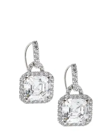 FANTASIA by DESERIO 3.5ct Asscher Cut Cubic Zirconia Earrings | Thumbnail 1 FANTASIA by DESERIO 3.5ct Asscher Cut Cubic Zirconia Earrings | Thumbnail 1