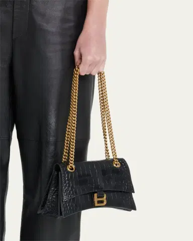 Balenciaga Crush Croc-Embossed Small Shoulder Bag | Thumbnail 3 Balenciaga Crush Croc-Embossed Small Shoulder Bag | Thumbnail 3