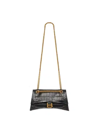 Balenciaga Crush Croc-Embossed Small Shoulder Bag | Thumbnail 1 Balenciaga Crush Croc-Embossed Small Shoulder Bag | Thumbnail 1
