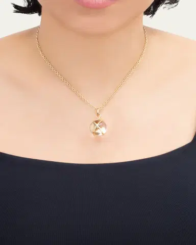 L. Klein Prisma 18k Gold & Crystal Quartz Large Pendant Luxe Chain Necklace | Thumbnail 2