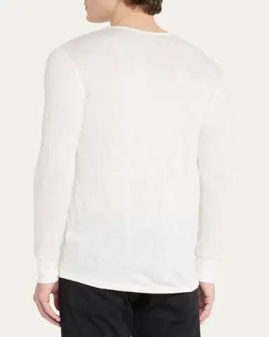 Zimmerli Men's Wool-Silk Crewneck T-Shirt | Thumbnail 3 Zimmerli Men's Wool-Silk Crewneck T-Shirt | Thumbnail 3