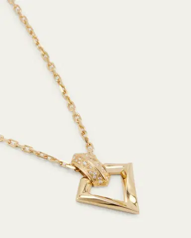 DRIES CRIEL 18k Yellow Gold Diamond Brute Flux Pendant Necklace | Thumbnail 3