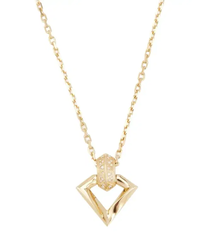 Dries Criel 18k Yellow Gold Diamond Brute Flux Pendant Necklace