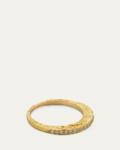 Elhanati Paloma Moon Ring in 18K Solid Yellow Gold with Top Wesselton VVS Diamonds | Thumbnail 3