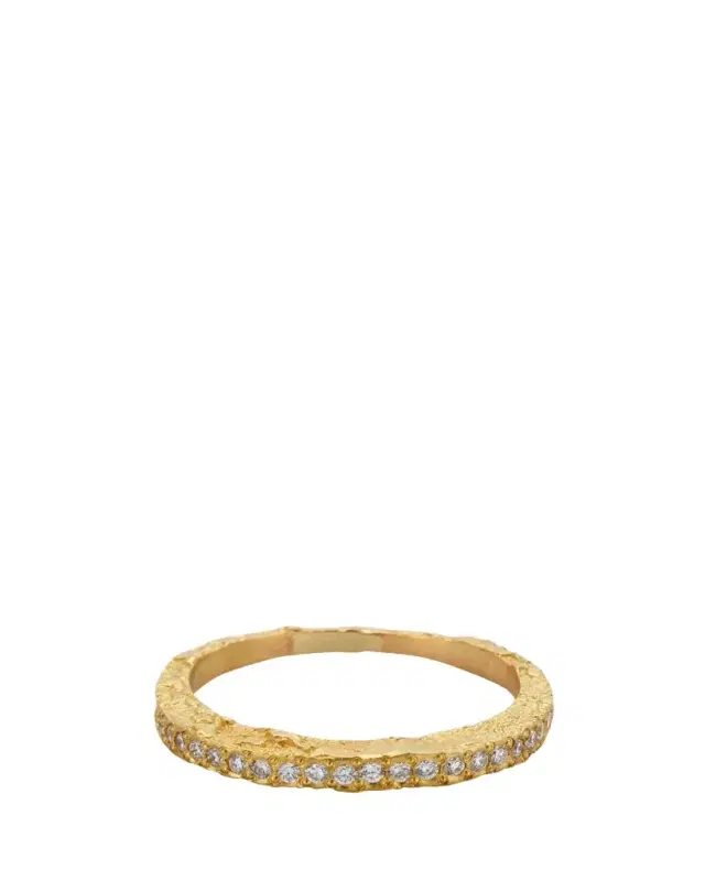 Elhanati Paloma Moon Ring in 18K Solid Yellow Gold with Top Wesselton VVS Diamonds