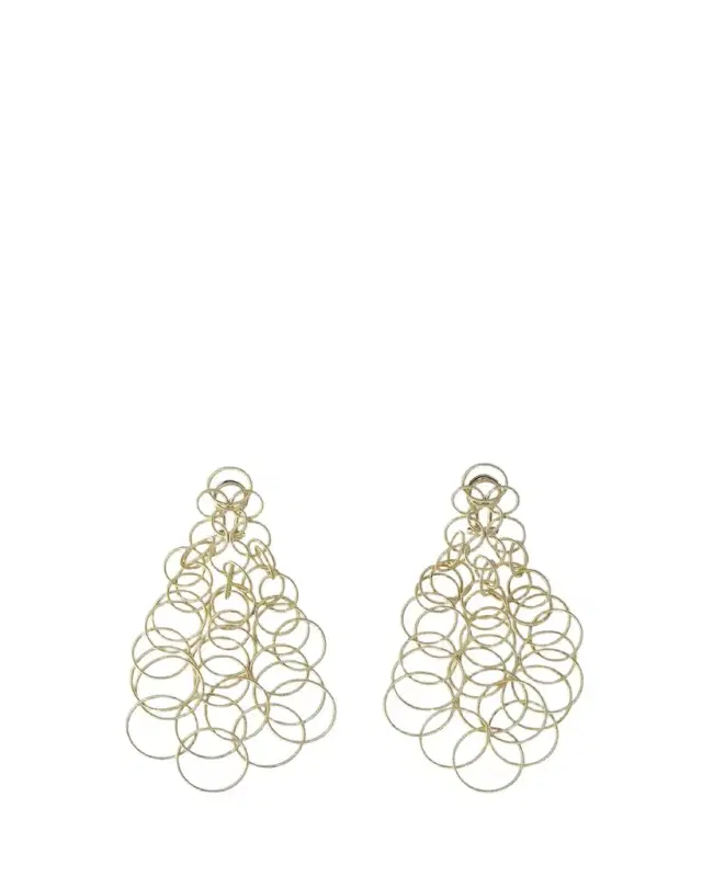 Hawaii 18k Gold Long Pendant Earrings, 9cm