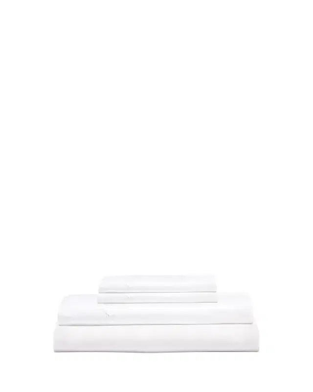 John Robshaw Stitched White  Sheet Set