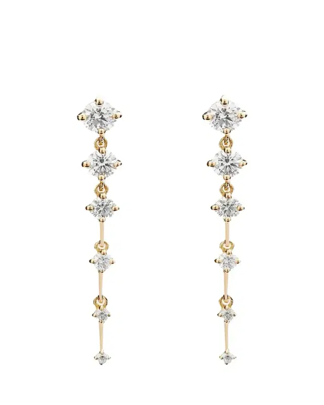 Sequence Short Earrings with Diamonds