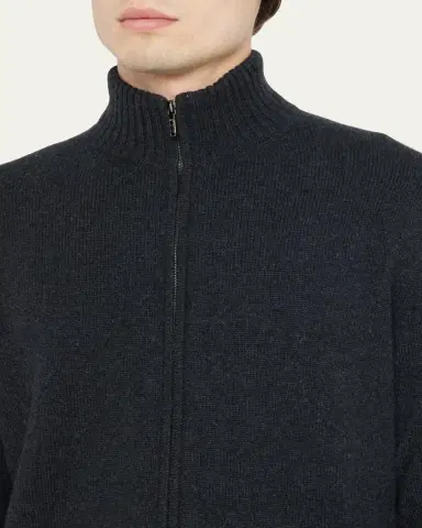 Loro Piana Men's Cashmere Parksville Full-Zip Sweater | Thumbnail 5