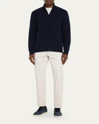 Loro Piana Men's Cashmere Parksville Full-Zip Sweater | Thumbnail 6