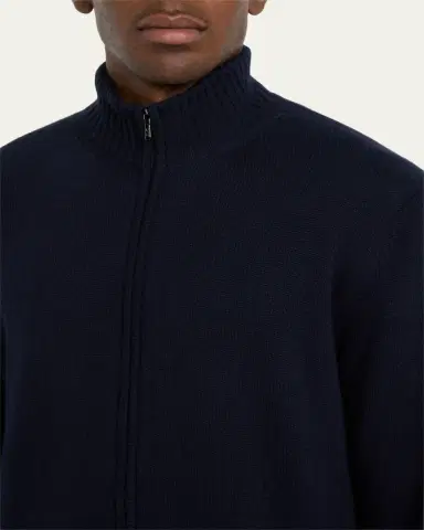 Loro Piana Men's Cashmere Parksville Full-Zip Sweater | Thumbnail 9