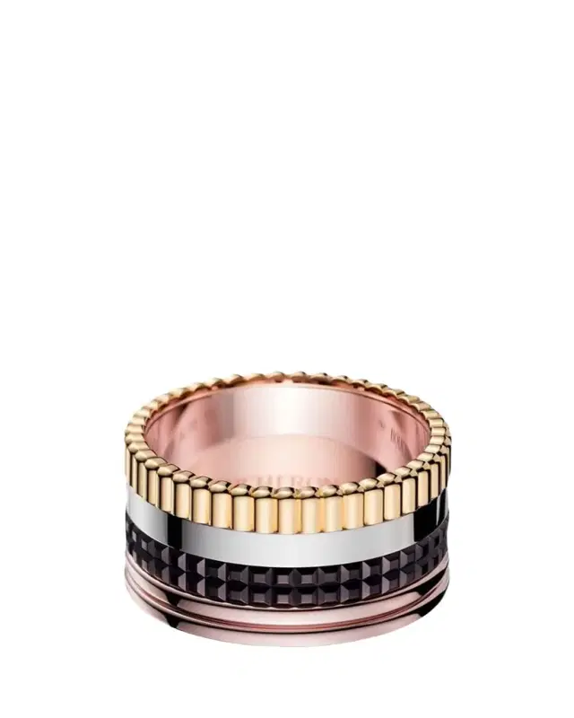 Boucheron Quatre Large Ring in Tricolor Gold with Brown PVD