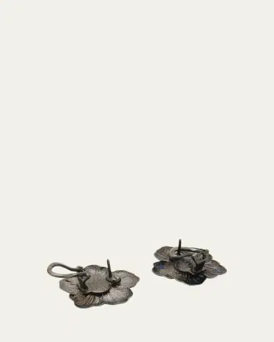 Buccellati Blossom Gardenia Burnished Silver, Gold, Brown Diamond Stud Earring | Thumbnail 4 Buccellati Blossom Gardenia Burnished Silver, Gold, Brown Diamond Stud Earring | Thumbnail 4
