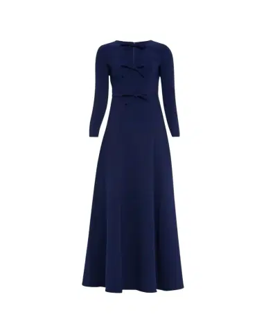Carolina Herrera Triple Bow Keyhole Long-Sleeve Gown | Thumbnail 1 Carolina Herrera Triple Bow Keyhole Long-Sleeve Gown | Thumbnail 1