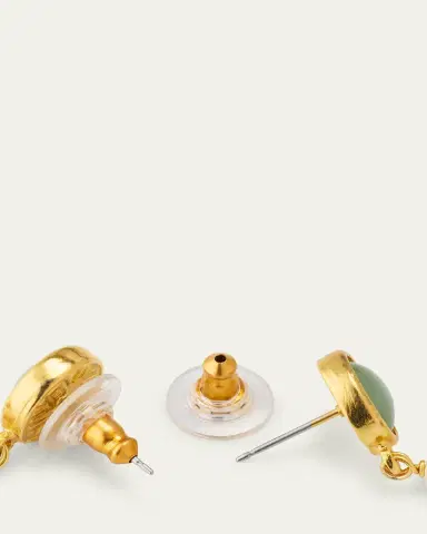 Ben-Amun 24k Electroplated Gold Mixed-Stone Drop Earrings | Thumbnail 4
