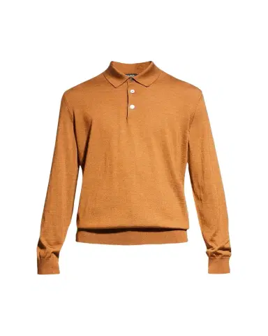 ZEGNA Men's Cashmere-Silk Polo Sweater | Thumbnail 1