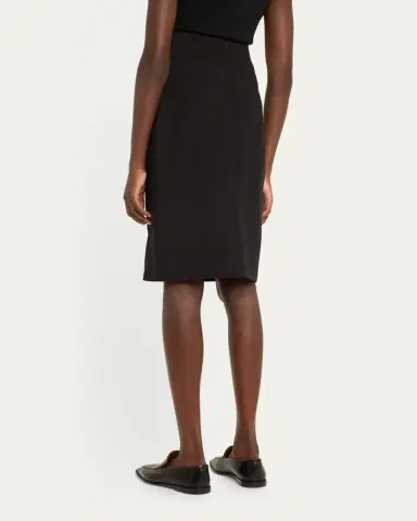 Akris Trapezoid Buckle Wrapped Wool Pencil Skirt | Thumbnail 3