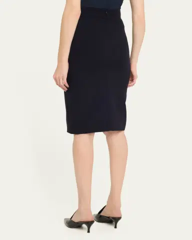 Akris Trapezoid Buckle Wrapped Wool Pencil Skirt | Thumbnail 8