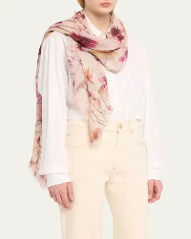 Alonpi Floral Wool Square Scarf | Thumbnail 2