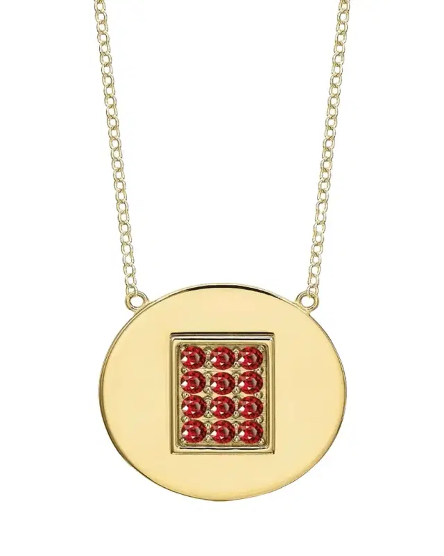 Tracee Nichols 14K Gold Garnet Birthstone Token Necklace