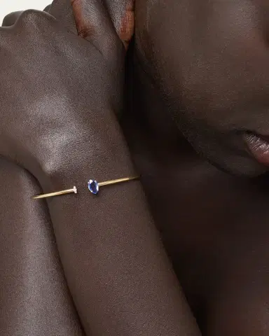 JIA JIA Blue Sapphire and Diamond Bendable Cuff Bracelet in 14K Gold | Thumbnail 2 JIA JIA Blue Sapphire and Diamond Bendable Cuff Bracelet in 14K Gold | Thumbnail 2