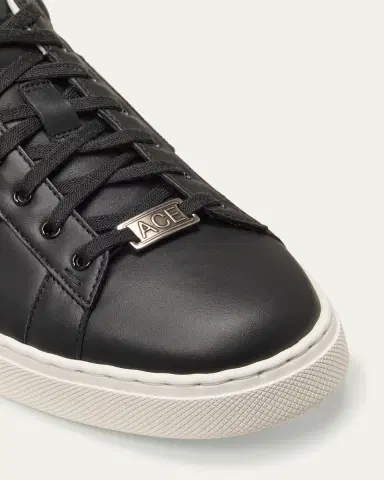 Gucci Men's Ace Leather Web Low-Top Sneakers | Thumbnail 12 Gucci Men's Ace Leather Web Low-Top Sneakers | Thumbnail 12