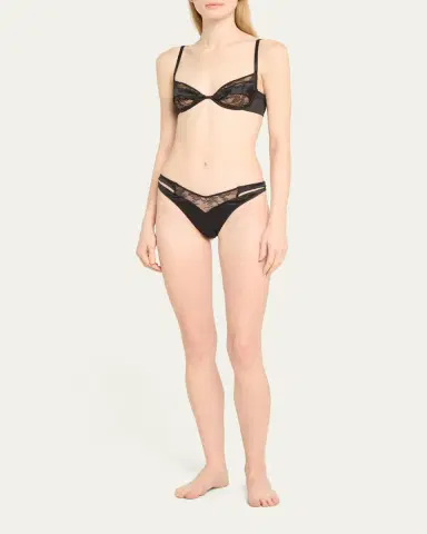 Livy Grenelle Cutout Lace & Satin Tanga | Thumbnail 2