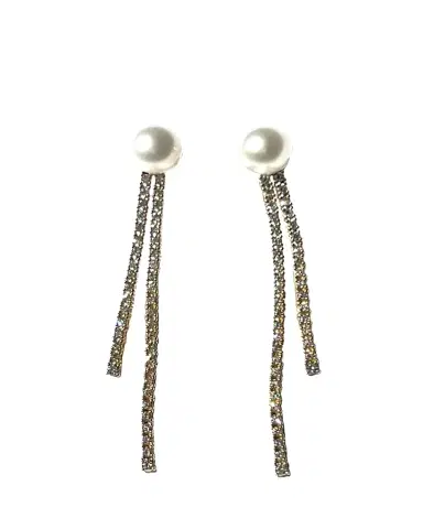 Mizuki 18K Yellow Gold White Akoya Pearl and Diamond Drop Short Earrings | Thumbnail 1 Mizuki 18K Yellow Gold White Akoya Pearl and Diamond Drop Short Earrings | Thumbnail 1
