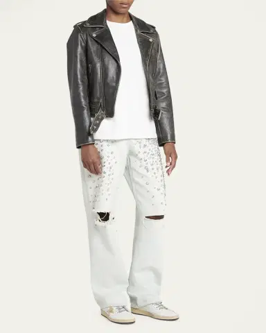 Golden Goose Ball Star Mixed Leather Low-Top Sneakers | Thumbnail 3 Golden Goose Ball Star Mixed Leather Low-Top Sneakers | Thumbnail 3