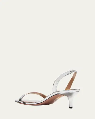 Aquazzura So Nude Metallic Halter Sandals | Thumbnail 4