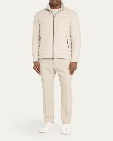 HERNO Men's Padded Silk-Cashmere Zip Jacket | Thumbnail 2 HERNO Men's Padded Silk-Cashmere Zip Jacket | Thumbnail 2