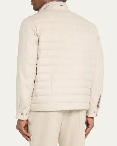 HERNO Men's Padded Silk-Cashmere Zip Jacket | Thumbnail 3 HERNO Men's Padded Silk-Cashmere Zip Jacket | Thumbnail 3