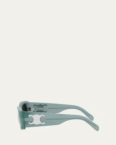 Celine Men's Triomphe Rectangular Acetate Sunglasses | Thumbnail 3